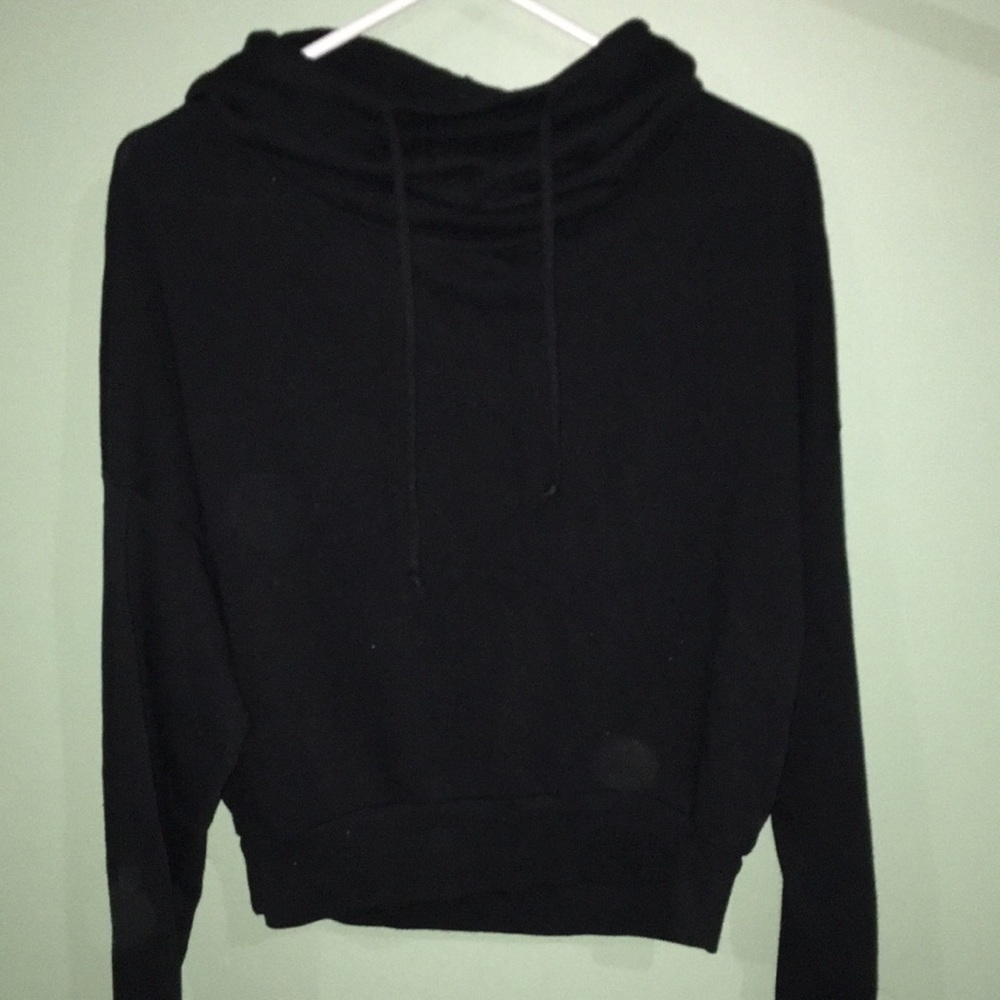 Black Cropped Hoodie
